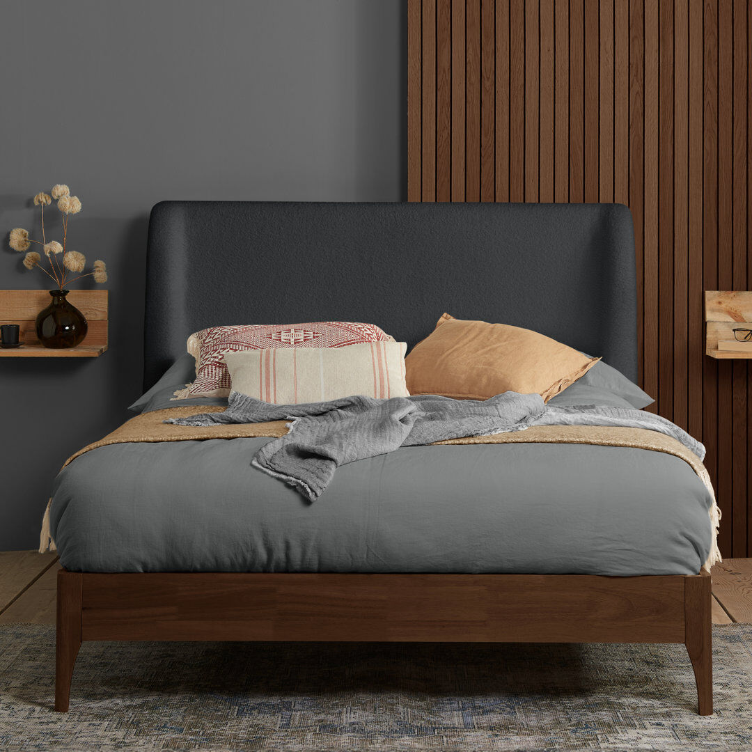 Rosalind Wheeler Davonn Upholstered Platform Bed Grey Kingsize (5')