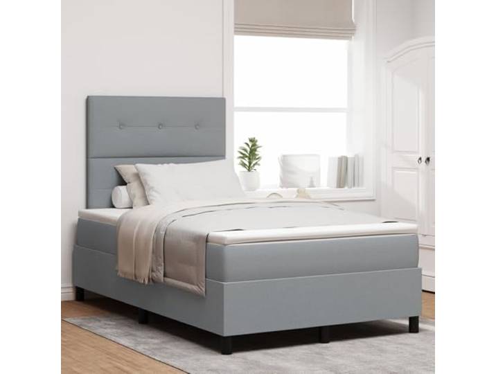 SKTQYQO Boxspringbett Mit Matratze Hellgrau Doppelbett Stoff Multifunktionales Bett Bettrahmen Für Schlafzimmer Geeignet Für Hotels Und Arbeitszimmer