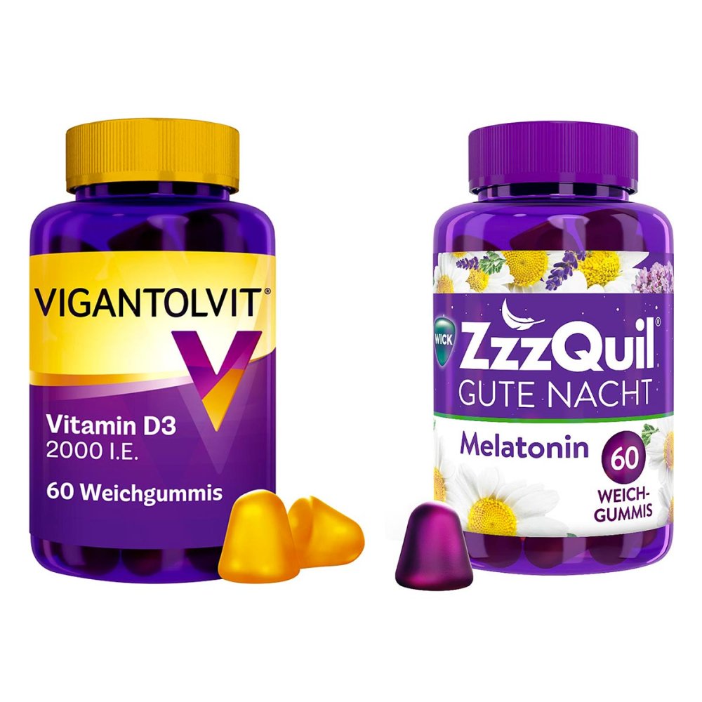 WICK Pharma - Zweigniederlassung der Procter & Gam Vigantolvit 2000 i.E. Vitamin D3 60 stk + Wick Zzzquil Gute Nach 08102459