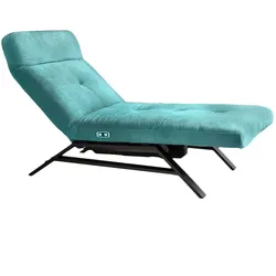 KAWOLA Liege AMERIVA Sessel Relaxliege Velvet smaragd Fuß schwarz