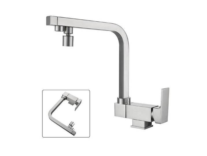 LuxusKollektion Küchenarmatur 3 Wege Wasserhahn Klappbar Gebürsteter Nickel (1-St)