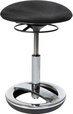 Hocker SITNESS BOB, ergonomisches Sitzen, Sitzhöhe 440 bis 570 mm, schwarz, Gestell verchromt