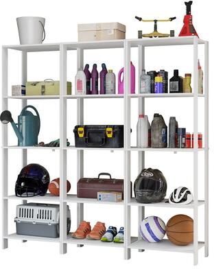 "Madesa Garage Storage Rack with 15 Open Shelves 70""L Cabinet for Tools"