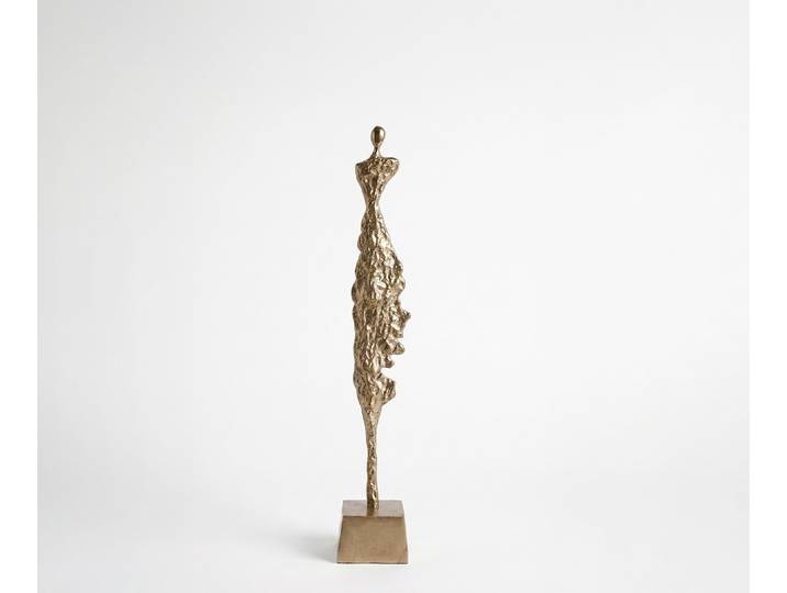 Figur Serina B14 x T14 x H85 cm Aluminium Champagner Handgemacht, Wohnaccessoires