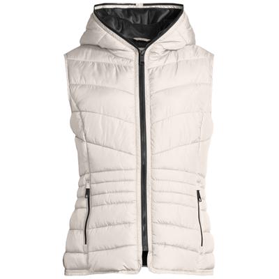 Steppweste NEW VIEW "New View Weste", Damen, Gr. 4XL, beige, Obermaterial: 100% Polyester PES. Futter: 100% Polyester PES. 100% Polyester PES., uni, regular fit, Westen Steppweste, mit Kapuze