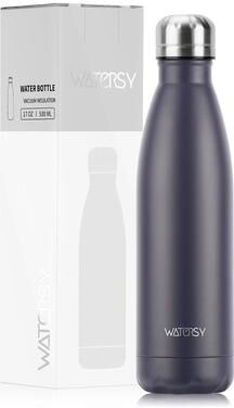 Uplifted Goods Stainless Steel Vacuum Bottle 500 Ml Insulated Sports Flask dark Purple