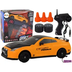 Ferngesteuerter Sportwagen R/C 1:24 Gelb mit austauschbaren Rädern