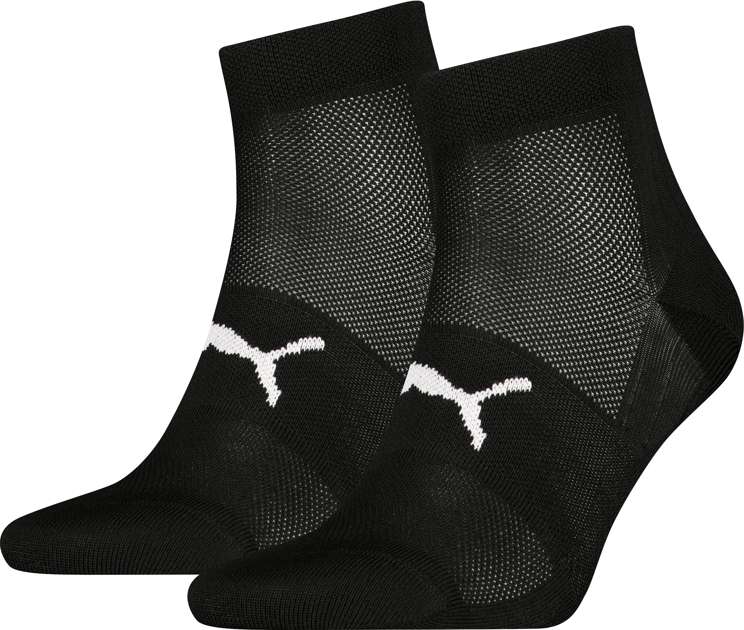 Kurzsocken PUMA "PUMA UNISEX SPORT LIGHT QUARTER 2P", Herren, Gr. 43-46, schwarz, Materialmix, normal, Socken Kurzsocken, mit verstärktem Fersen- und Zehenbreich