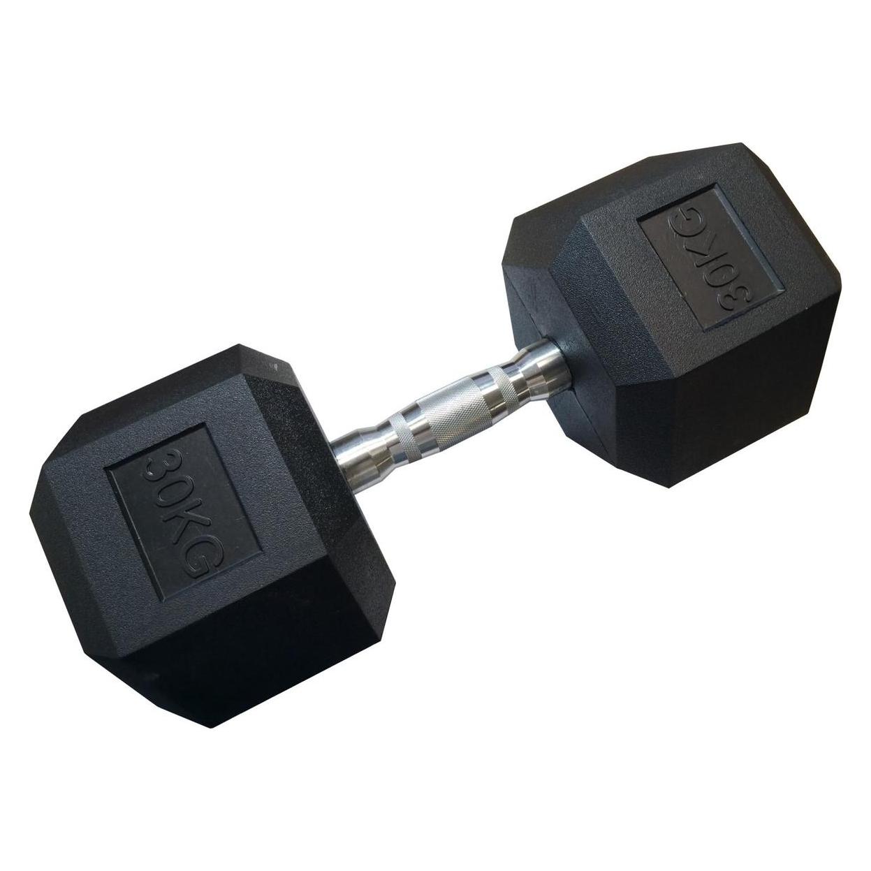 Kubi Sport Einarmige, sechseckige Hantel mit Gummibeschichtung, KUBISPORT, 30 kg (76181489)