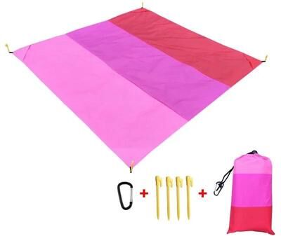 Uplifted Goods Waterproof Pocket Beach And Picnic Mat gradient Pink 200cm X 210cm