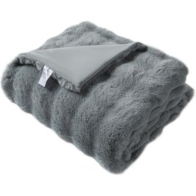Wohndecke OTTO HOME "Briee Premium 550g/m², hochwertig, flauschige Decke, maximaler Komfort", grau (dunkelgrau), B:130cm L:180cm, Polyester, Wohndecken, Wohndecke, Decke mit Fell-Optik, bubble, unifarben, hochwertige Qualität 550g/m²