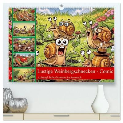 Lustige Weinbergschnecken - Comic (hochwertiger Premium Wandkalender 2027 DIN A2 quer), Kunstdruck in Hochglanz
