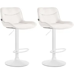 2er Set Barhocker Vonore Samt weiß