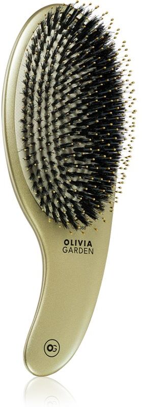 Olivia Garden Expert CURVE Board&Nylon Gold brosse à cheveux en nylon et poils de sanglier 1 pcs