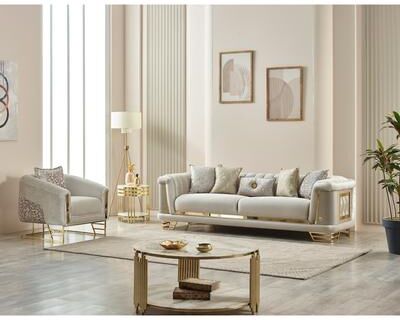 Furnia Dorian 2 Pieces Living Room Sets 1 Sofa 1 Chair
