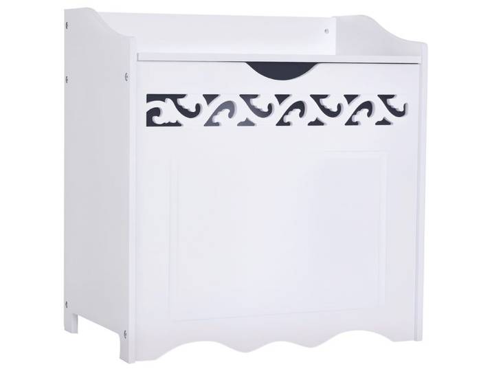 FSX Meuble de salle de bain en bois avec espace de rangement 55x34x58 cm blanc