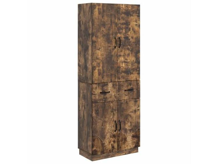 Makastle Schrank 2er-Set Geräucherte Eiche Holzwerkstoff 66x34,5x87cm