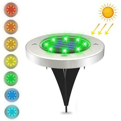 Inspired Deals Solar Garden Buried LED Lights, Dimmable 8 LED Solar Garden Lights With Intelligent Sensor 8 LEDs
