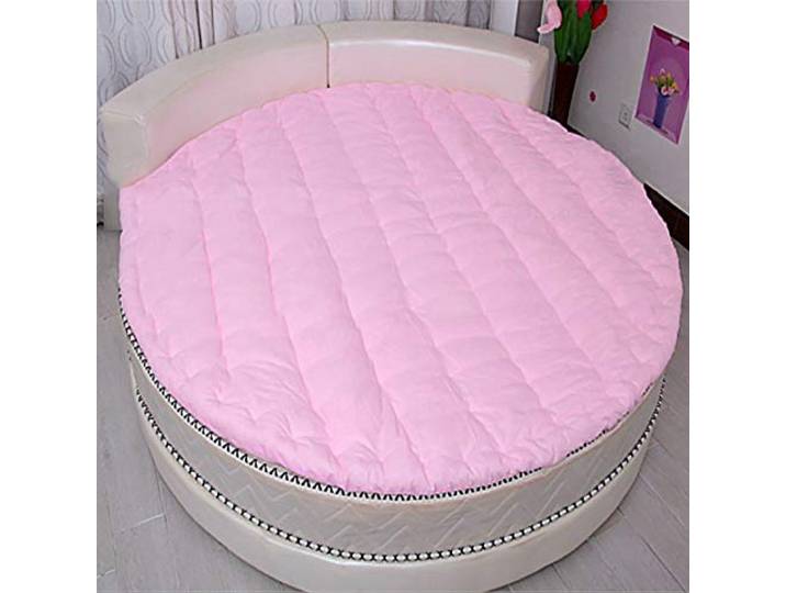 MSM Runde Matratze, Verdicken sie Gesteppter Weich Komfort Volltonfarbe Schlafzimmer Wohnzimmer Bodenmatratze Futon Bett roll-Rosa Durchmesser:180cm