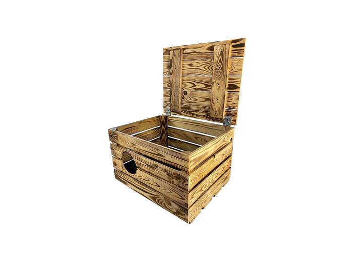 Holzkiste HOLZ ZOLLHAUS Holz Zollhaus Vintage gef , braun, B:40cm H:32cm T:50cm, Aufbewahrungsboxen, Holzkiste