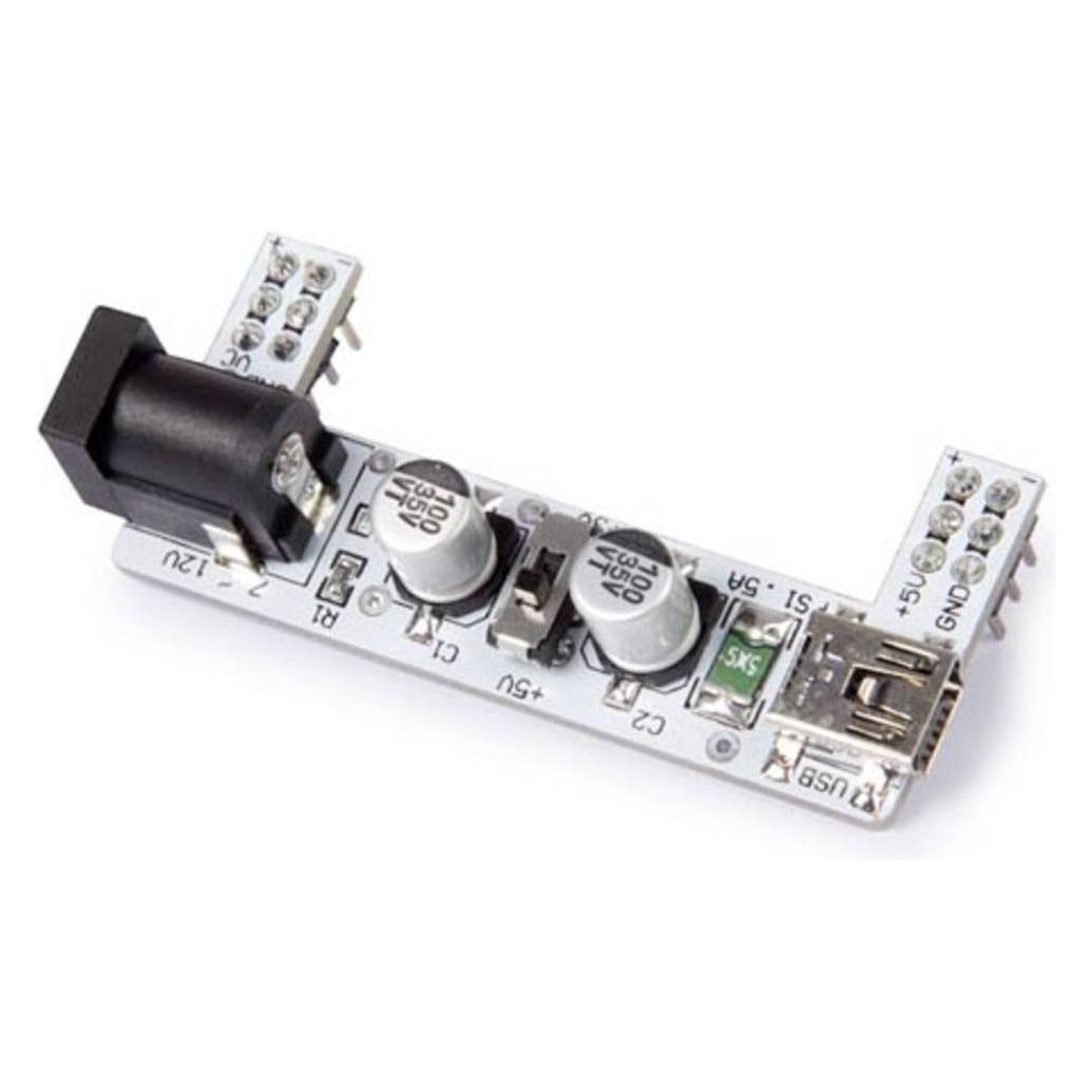 Whadda Modul Stromversorgung 2 Känale für Steckplatinen 3.3 V / 5 V (WPM424)