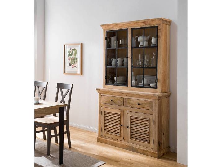 Buffet VIANNE 120 x 200 x 40cm Braun/Beige/Mango