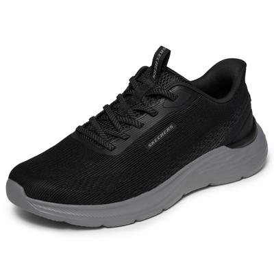 Slip-On Sneaker SKECHERS "GARNER", Herren, Gr. 40, Textil, schwarz, Schuhe, Slipper, Schnürschuh mit Relaxed Fit