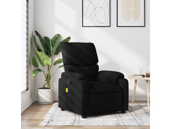 vidaXL Massage-Relaxsessel, schwarzer Stoff