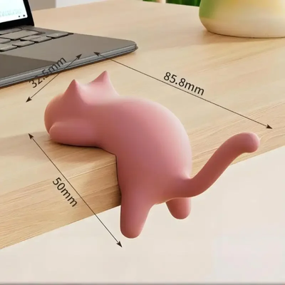 Discount Dollar Deals Cat Shaped Desktop Backpack Hook, Multifunctional Key Hook For Students, Strong Load Bearing, No Punching No Marks pink