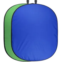 Walimex pro pro Falthintergrund grün/blau, 150x210cm (150 cm, 210 cm), Hintergrundsystem, Blau, Grün