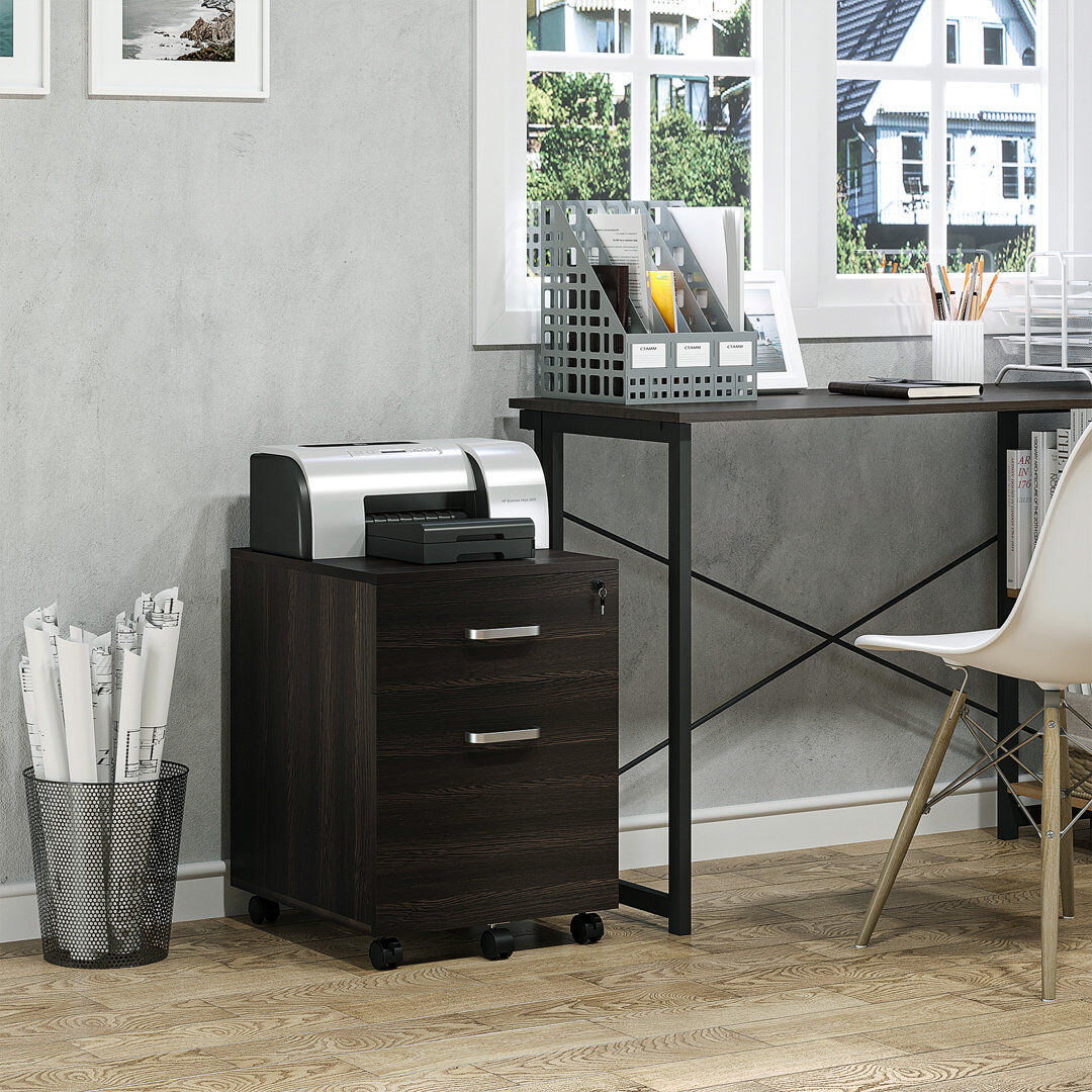 Zipcode Design Brittani 40 cm W 2 -Drawer Filing Cabinet Black 54.6cm H X 40cm W X 45cm D