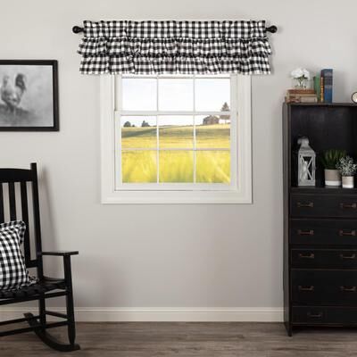 VHC Brands Annie Buffalo Check Ruffled Valance