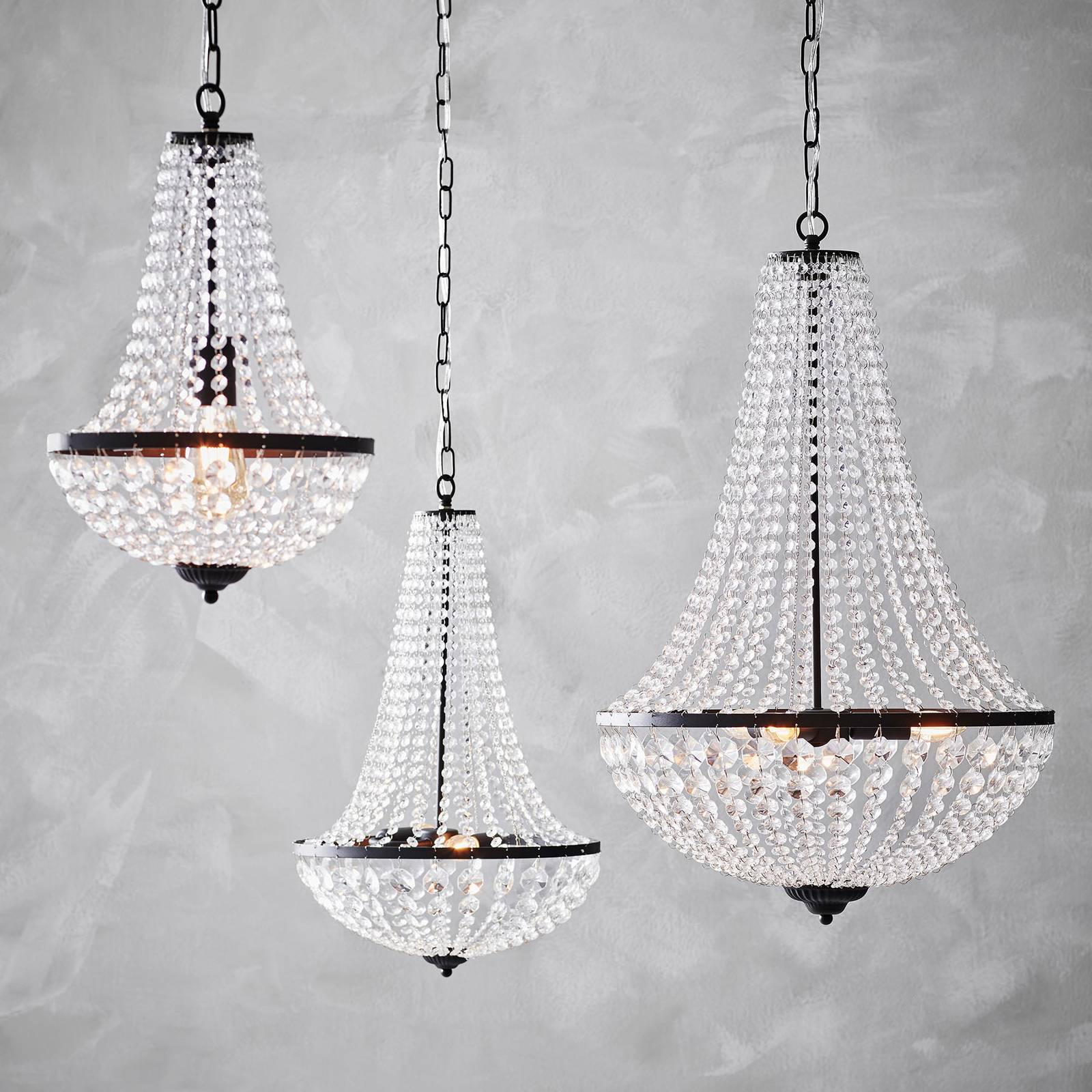 Markslöjd Kristall Kronleuchter Gränsö, dimmbar, klar / transparent, für Wohn- / Esszimmer, Kristall