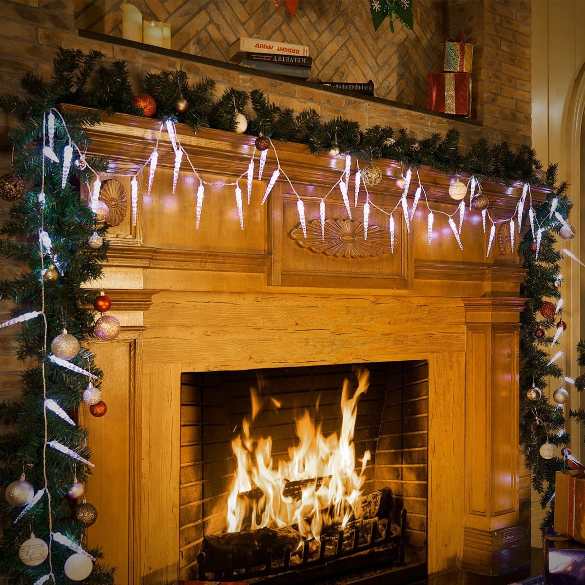 Monzana Ijspegel Kerstverlichting met 80 LED's, 13 m, Koud Wit
