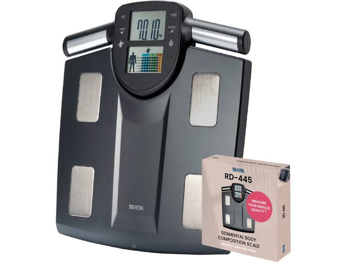TANITA Personenweegschaal met Lichaamsanalyse - 21 professionele metingen - Segmentaal - Dual Frequency BIA - Grafiet - RD-445