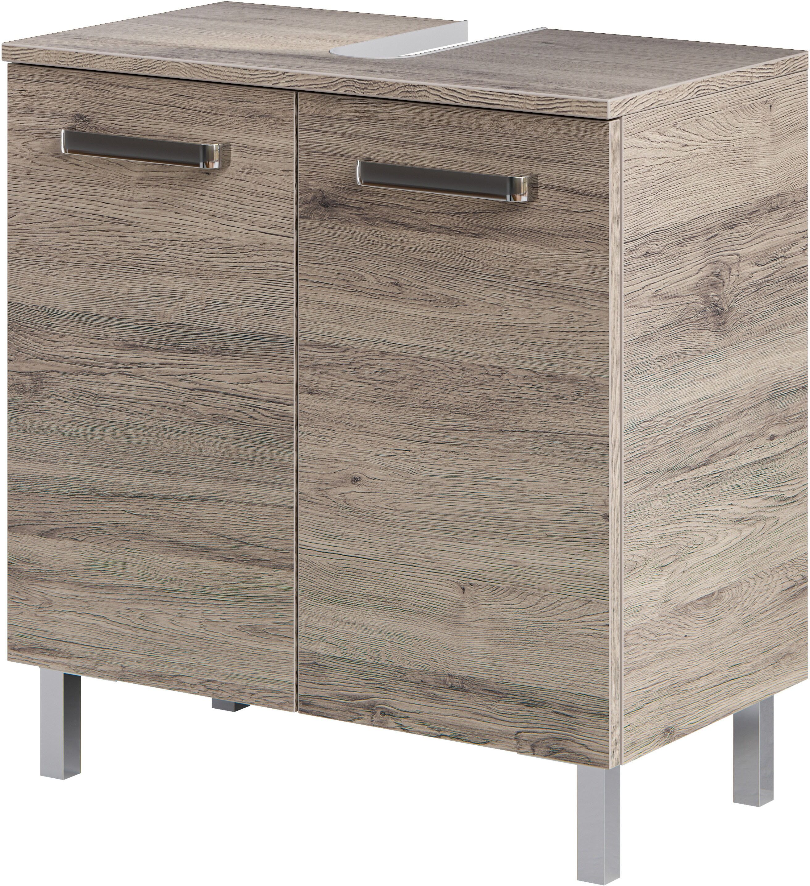 Waschbeckenunterschrank SAPHIR "mit Türdämpfer", braun (sanremo eiche terra quer nachbildung), B:60cm H:62cm T:33cm, Holzwerkstoff, Schränke, Waschbeckenunterschrank sanremo eiche terra quer nachbildung Sanremo Eiche Terra quer Nachbildung, B/H/T: 60cm x 