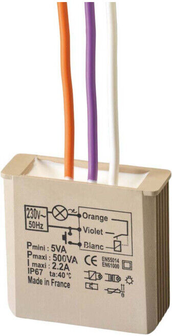 Grothe Relais à impulsion encastré pour bouton-poussoir 3-500W 230V MTR500E (5454050)