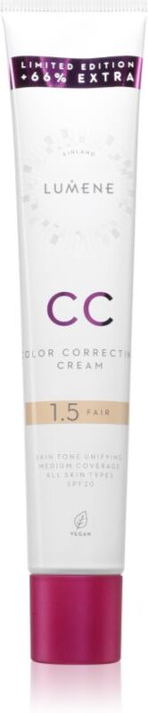 Lumene CC Color Correcting Cream CC cream for even skin tone SPF 20 shade 1.5 Fair (Warm) 50 ml