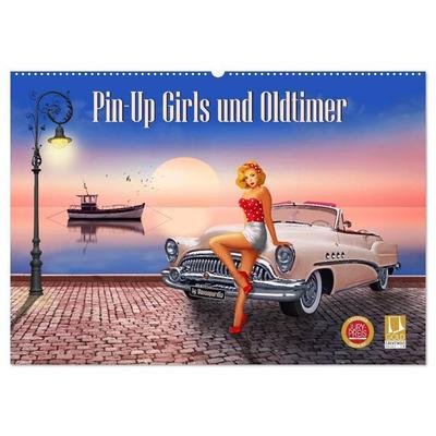 Pin-Up Girls und Oldtimer by Mausopardia (Wandkalender 2027 DIN A2 quer), CALVENDO Monatskalender