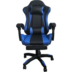 HTI-Living Schreibtischstuhl Krit Relax Schwarz-Blau, Gaming Stuhl, Blau, Schwarz