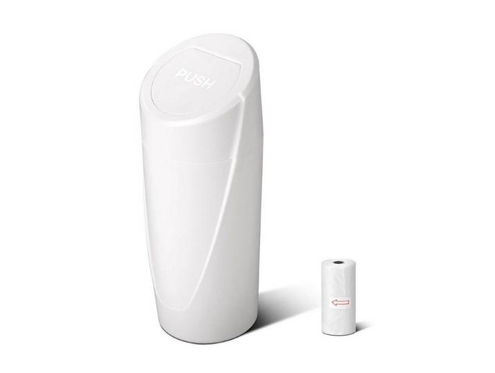 LuxusKollektion Mülleimer Auto Mülleimer Deckel Getränkehalter 20 Müllbeutel White 1