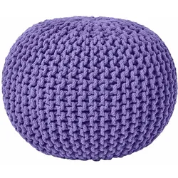 STRICK-POUF lila, 40/40/35 cm