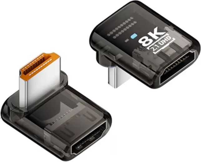 INF UHD Right-Angle HDMI 2.1 Adapter (3-Pack) – 8K 60Hz UHD Female to Male, 90° Vertical Elbow for Computer to Monitor/TV Schwarz