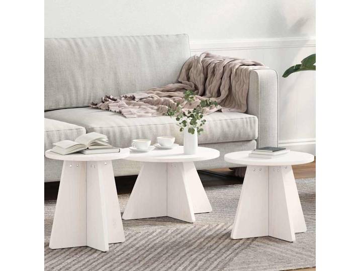 vidaXL Couchtisch 3 stk. Weiß 49 x 49 x 30 cm