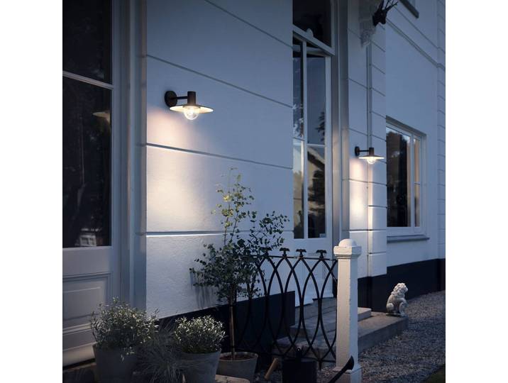 Philips Außenwandleuchte Skua, schwarz, Aluminium, Modern
