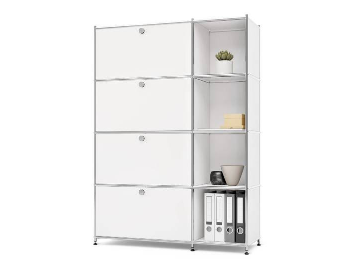 Tchibo - Regal Metall »Cn3« mit 4 Klappenfächern - 115x40x158,5cm - chrom -