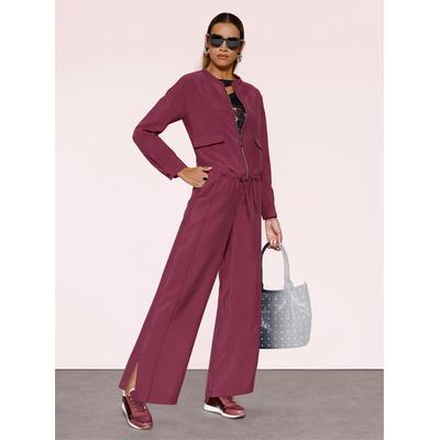 Jackenblazer CREATION L "Modal-Mix-Blouson", Damen, Gr. 42, rot (bordeaux), 90% Modal, 10% Polyester, Blazer