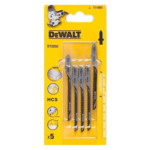 DeWalt DT2050-QZ Stichsaegeblatt HCS Holz <15mm 5Stk (DT2050-QZ)