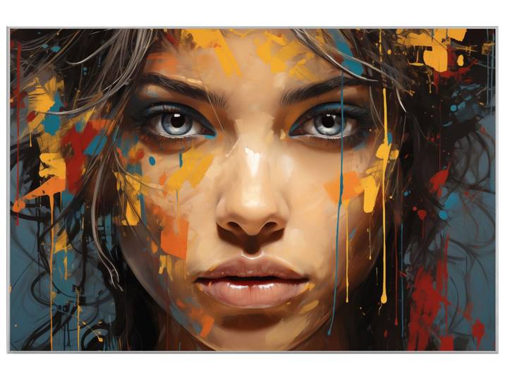 Bild mit Rahmen Grey Eyes Behind Colours image LAND