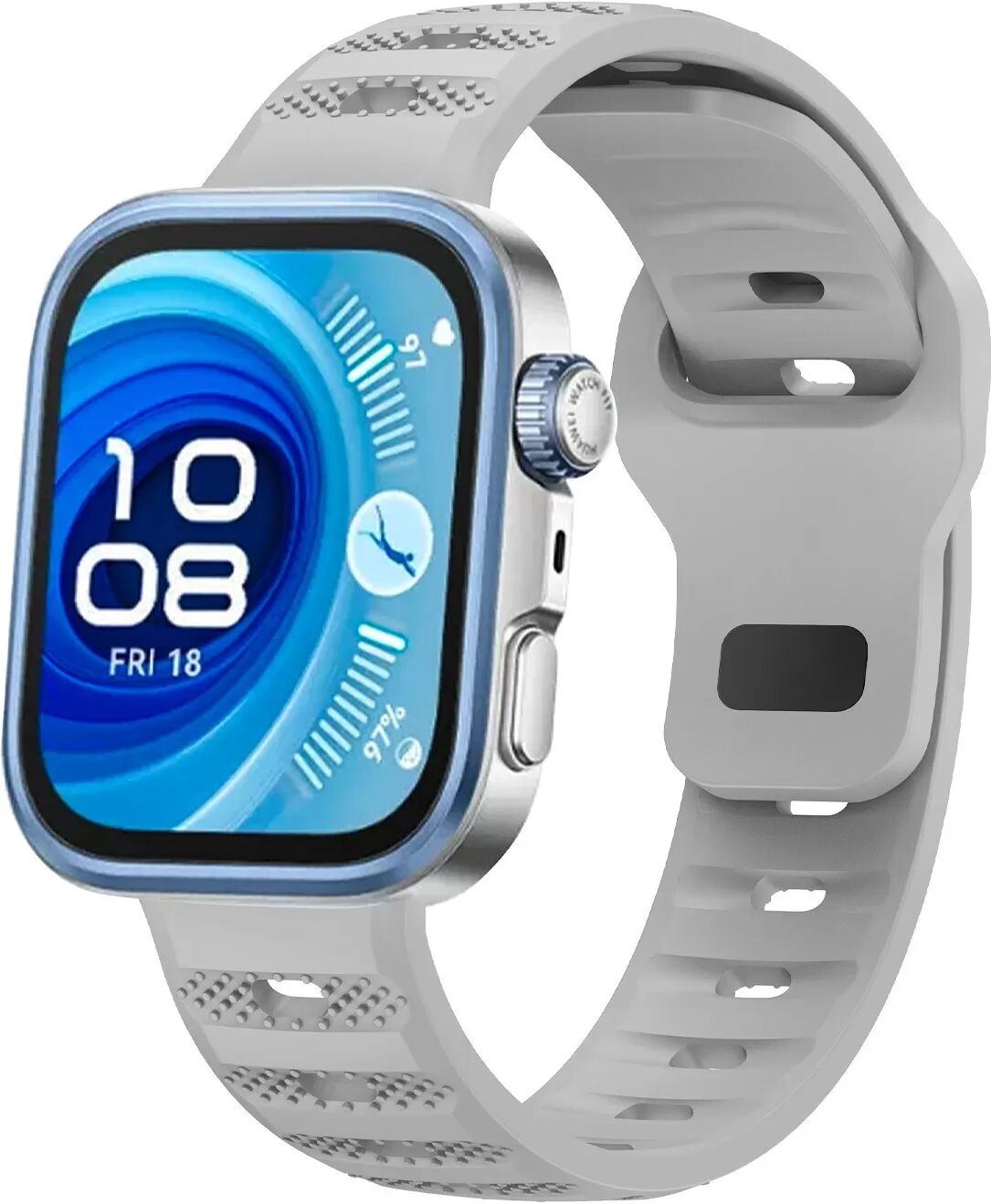 INF Punktmuster Silikonarmband kompatibel mit Huawei Fit 3/4 - Grau